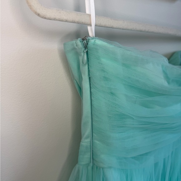 Lulu's Strapless Tulle Gown Maxi Dress in Teal Green - Picture 6 of 11